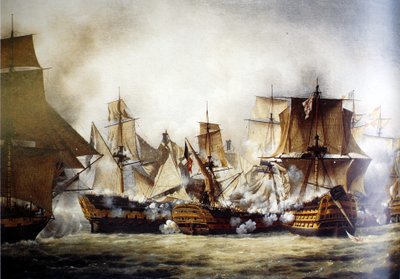 Scena della battaglia di Trafalgar da Louis Philippe Crepin